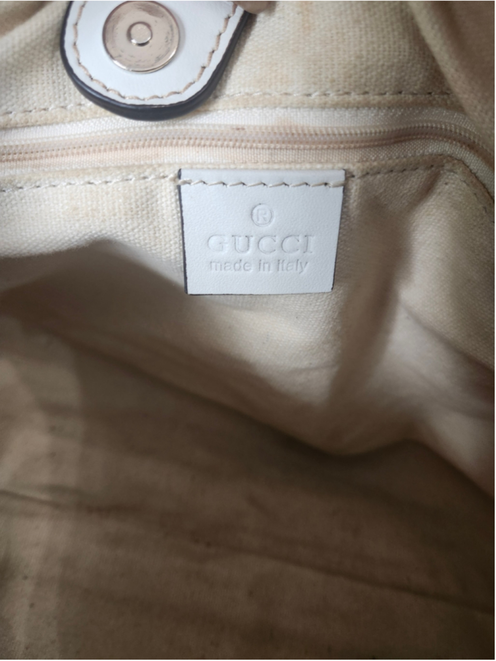 Gucci GG Canvas Shoulder Bag One Size Beige and White - Picture 10 of 12